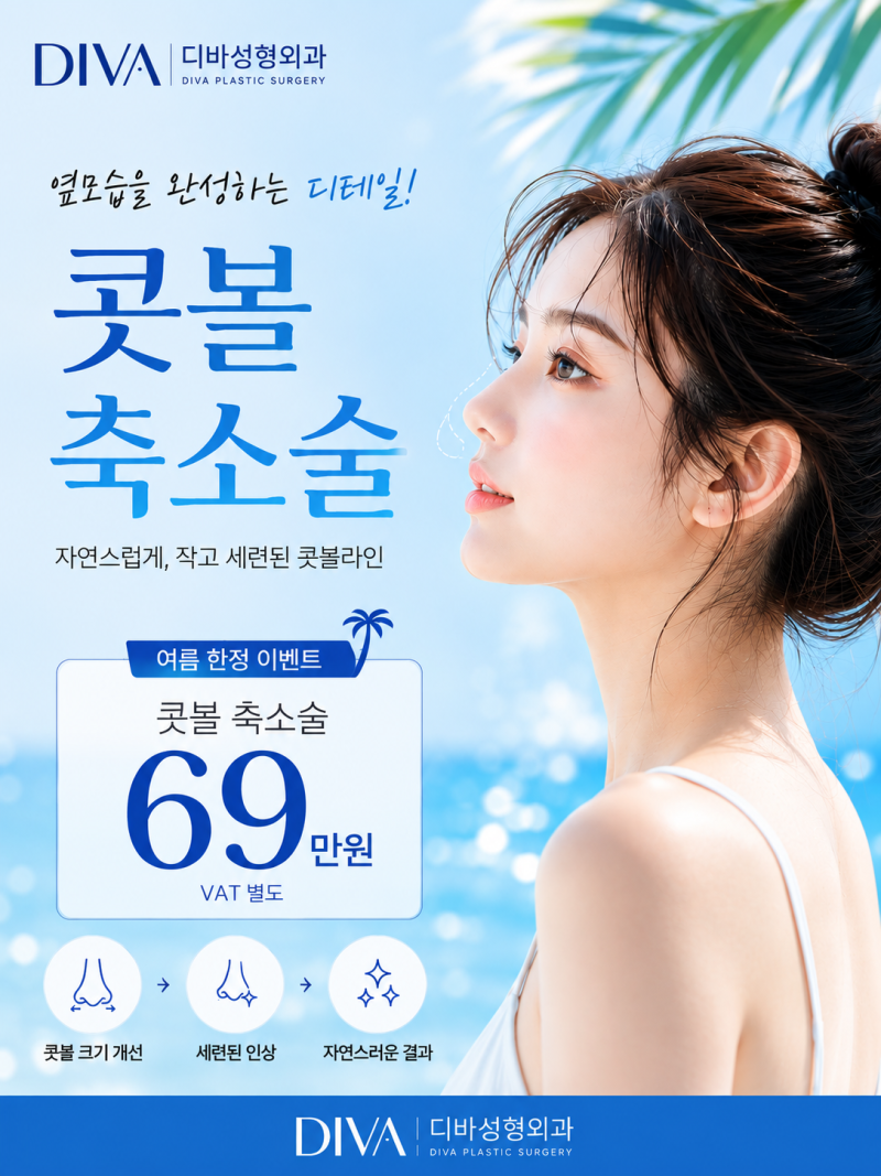 강남 콧볼축소술, 콧볼이 넓어 보이는 이유부터 확인하세요 (디바성형외과)